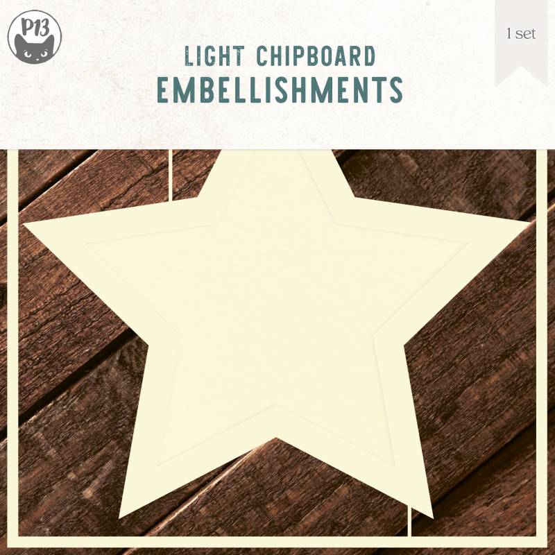 P13 - Light Chipboard Deco Base - Star - 6 x 6"