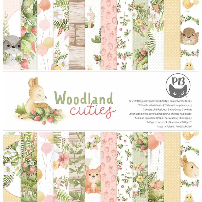 P13 - Woodland cuties - Paper Pad -  12 x 12"