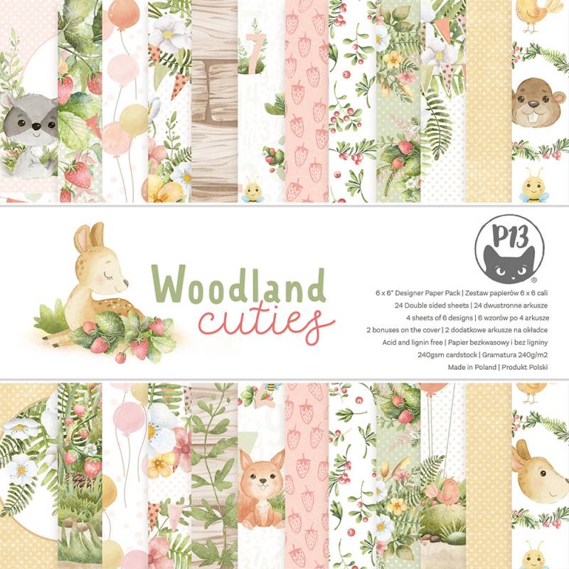 P13 - Woodland cuties - Paper Pad -  6 x 6"