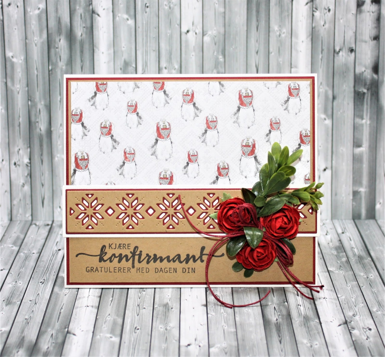 Papirdesign - Vårstemning - Bunad - Hardangerbunad     12 x 12"