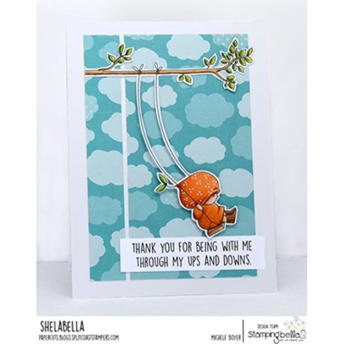Stamping Bella - Cling Mounted Stamp - Bundle girl on a swing