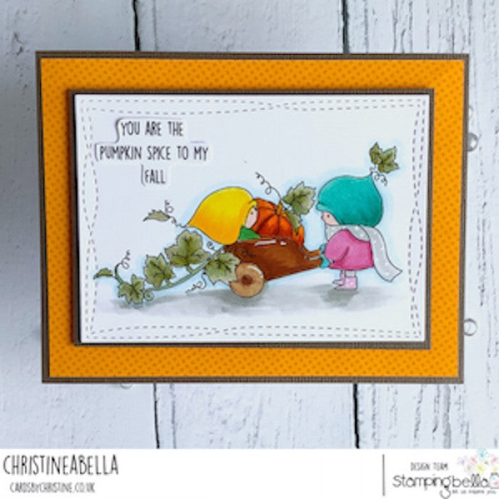 Stamping Bella - Cling Mounted Stamp - Bundle girl in a wagon