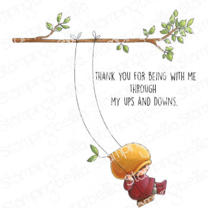 Stamping Bella - Cling Mounted Stamp - Bundle girl on a swing