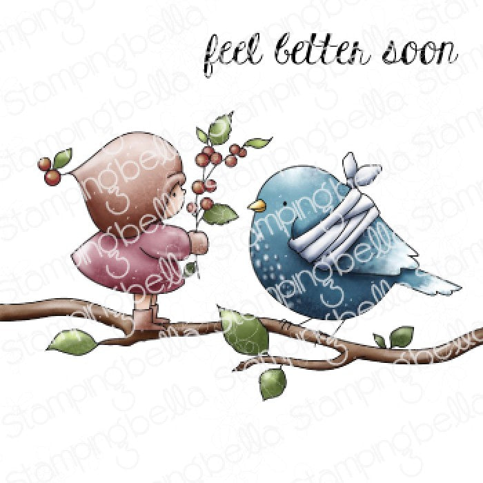 Stamping Bella - Cling Mounted Stamp - Bundle girl with berries