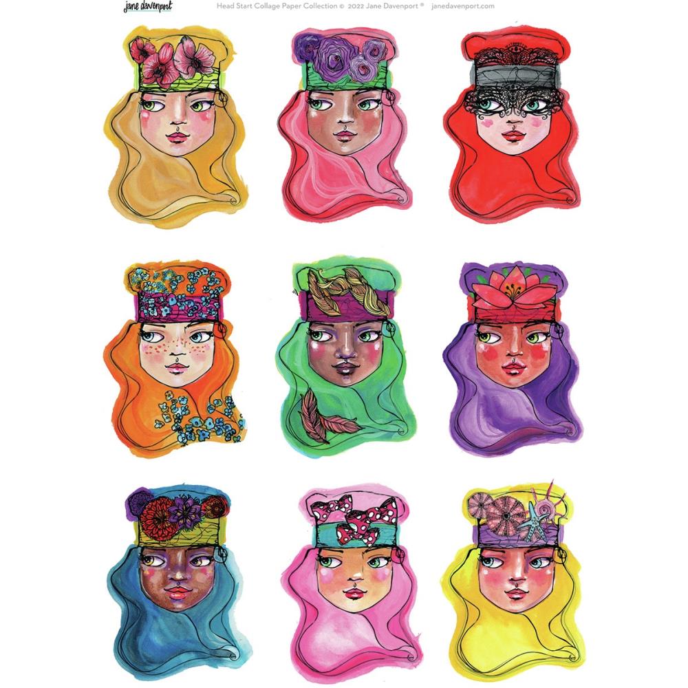 Jane Davenport - Collage Paper - Bright Girls