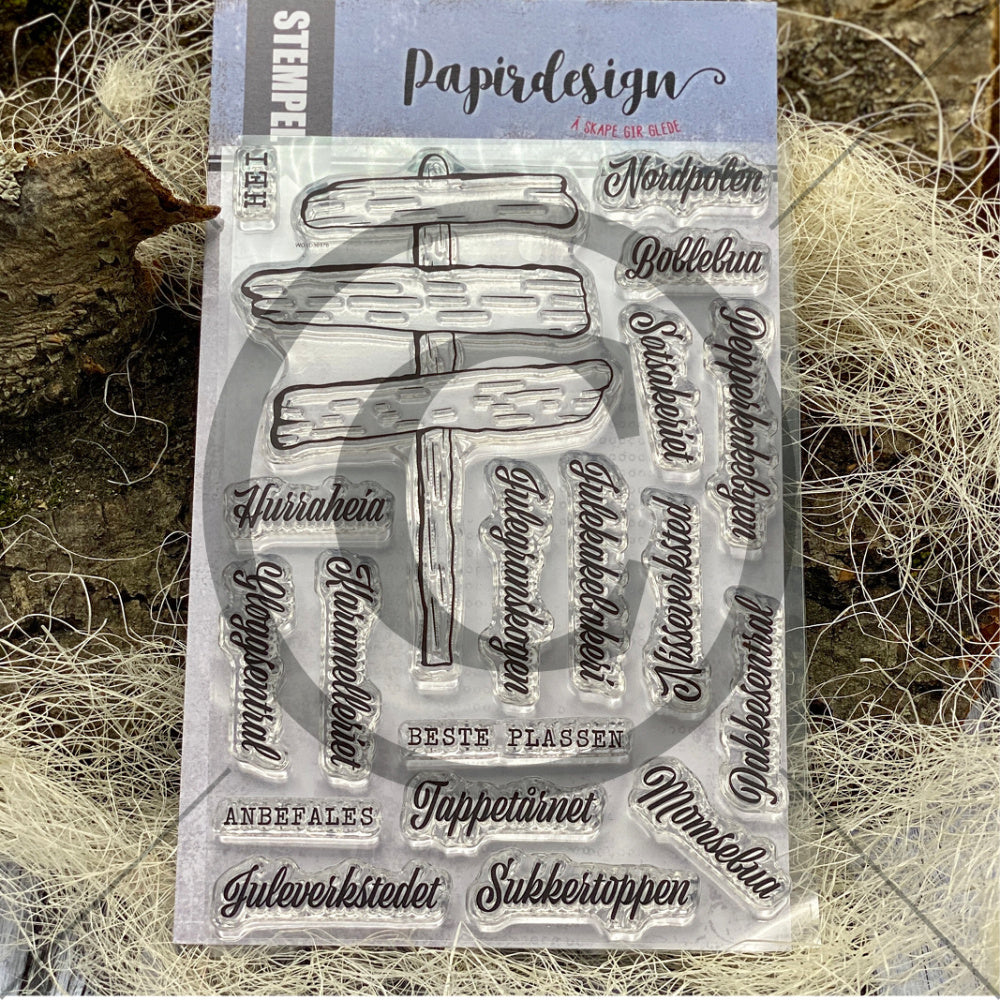 Papirdesign - Clear stamps - Skilt