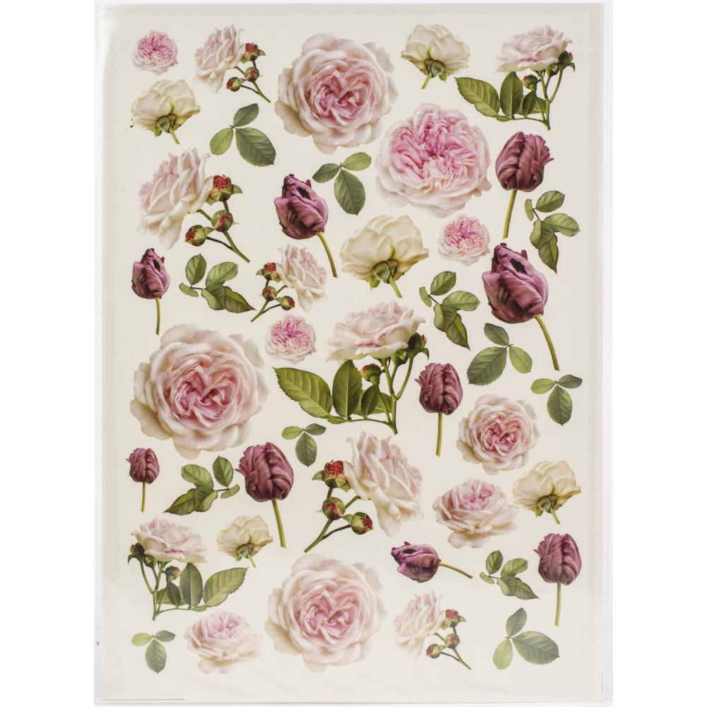 Dress my craft - Transfer Me Sheet -  A4 - Cabbage Flowers