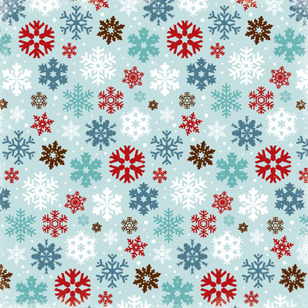 Carta Bella - All Bundled Up - Large Snowflakes 12x12"