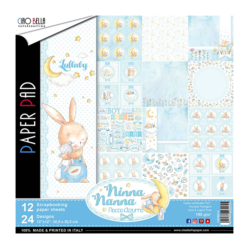 Ciao Bella - Ninna Nanna Boy - Paper Pad   12 x 12"