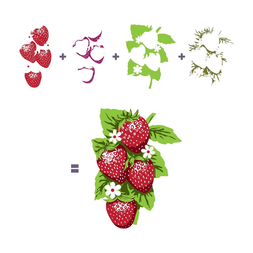 Hero Arts - Clear Stamp - Color Layering Strawberries