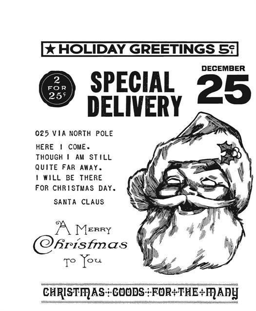 Tim Holtz Collection - Cling Stamps - Jolly Santa