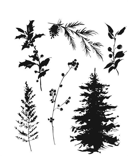 Tim Holtz Collection - Cling Stamps - Winter Watercolor 2