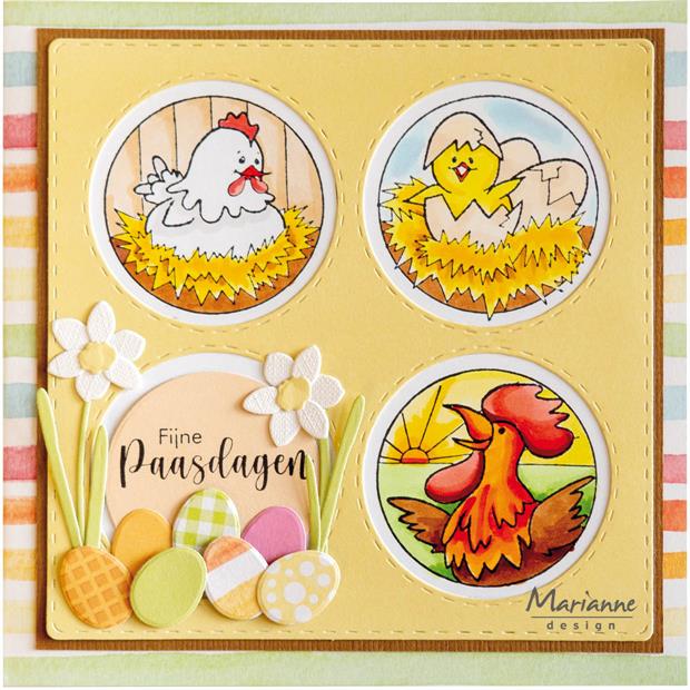 Marianne Design - Clear stamps - Hettys Peekaboo - Chicken Family