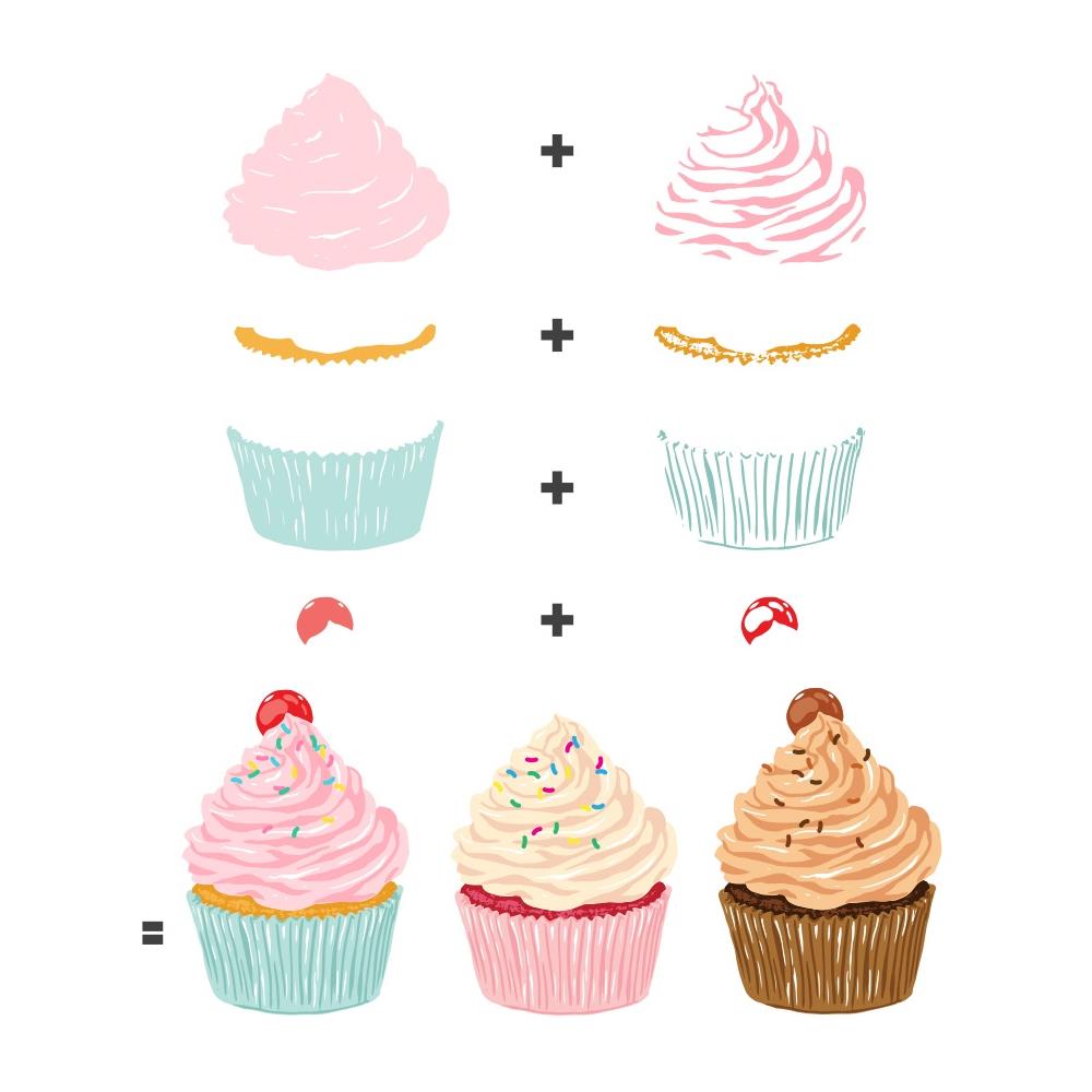 Hero Arts - Clear Stamp - Color Layering Cupcake