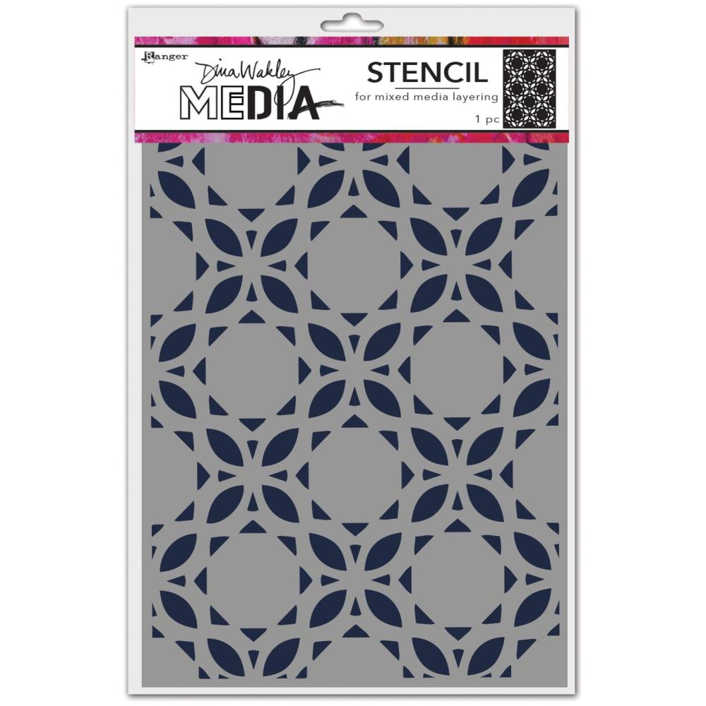 Dina Wakley Media - Stencil - Curly Tile