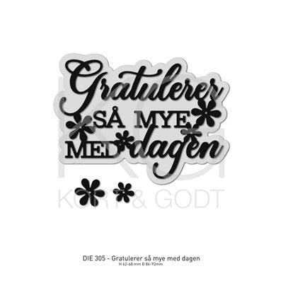 Kort & Godt - Dies - Gratulerer så mye - m/skygge