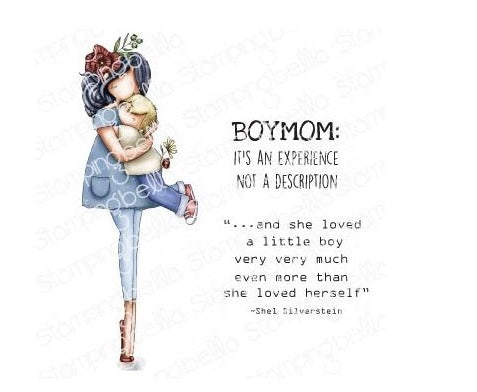 Stamping Bella -Cling Mounted Stamp - Curvy Girl - Boy Mom
