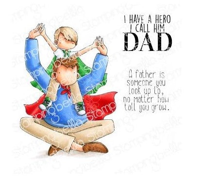 Stamping Bella -Cling Mounted Stamp - Curvy Girl - A litte boy & his hero