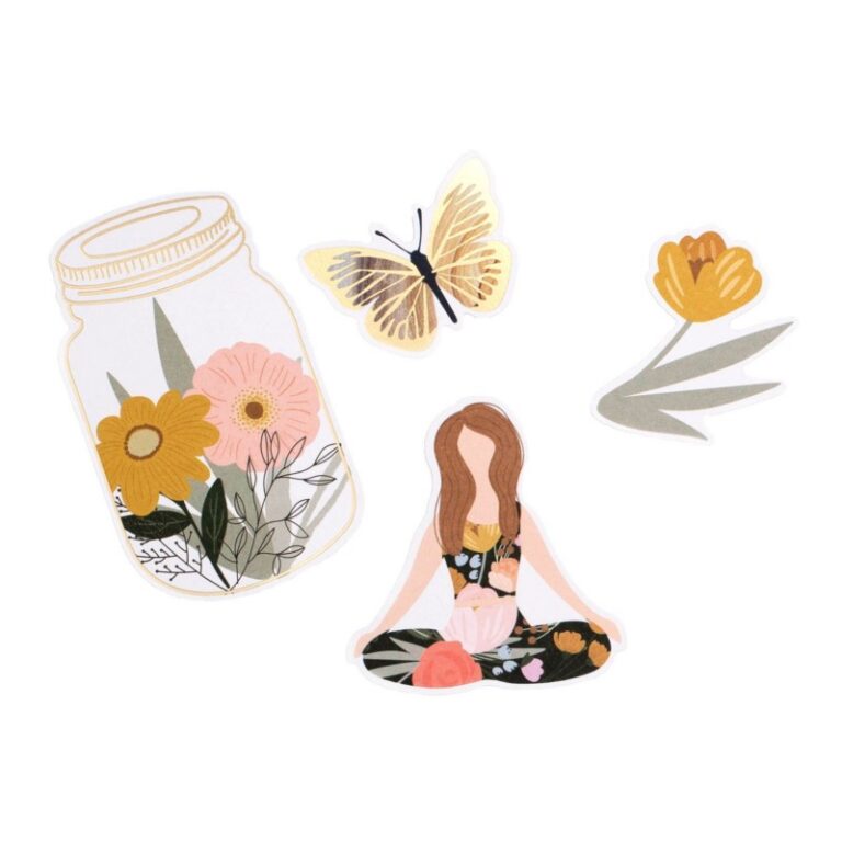 Jen Hadfield - Peaceful Heart  - Icon Ephemera w/ gold foil accents
