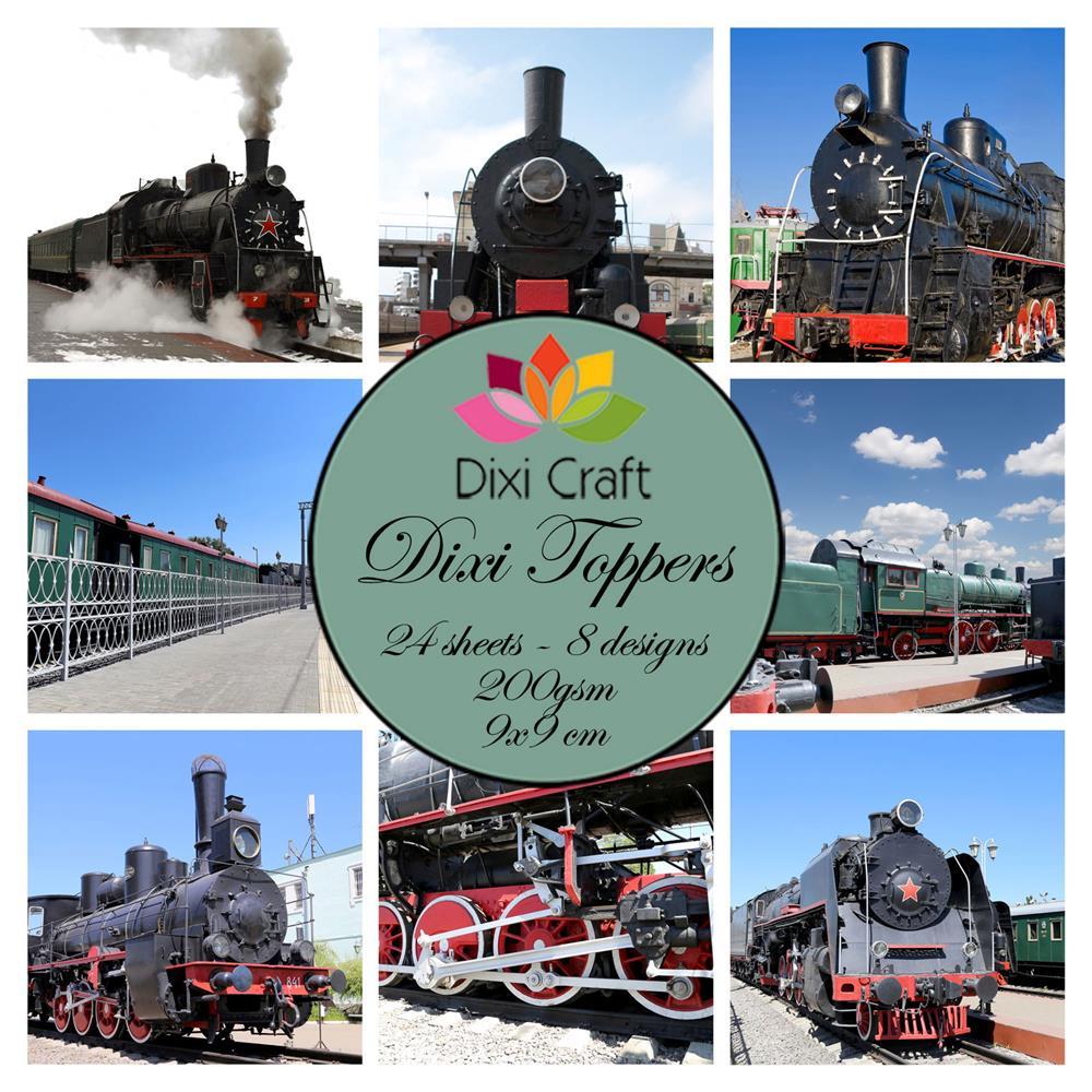 Dixi Craft - Toppers - Trains (9cm x 9cm)