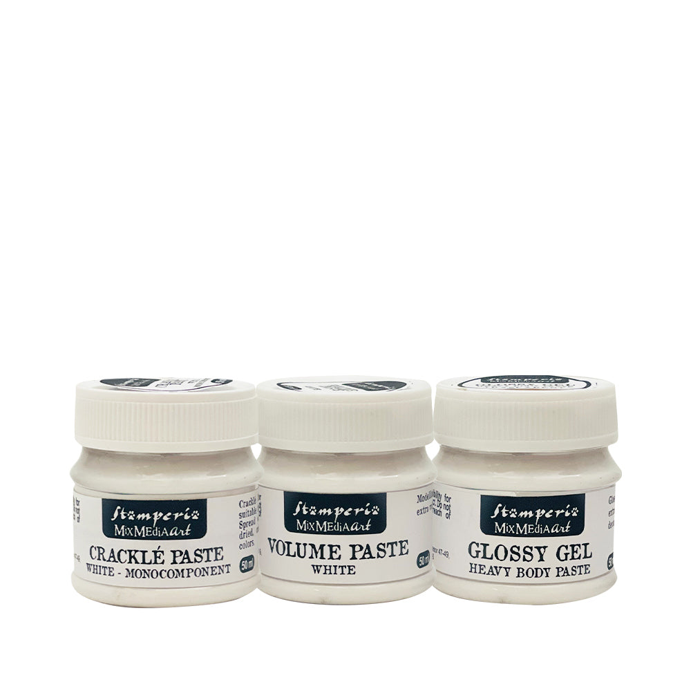 Stamperia - Mixed Media Paste - Volume Paste, glossy paste, crackle paste