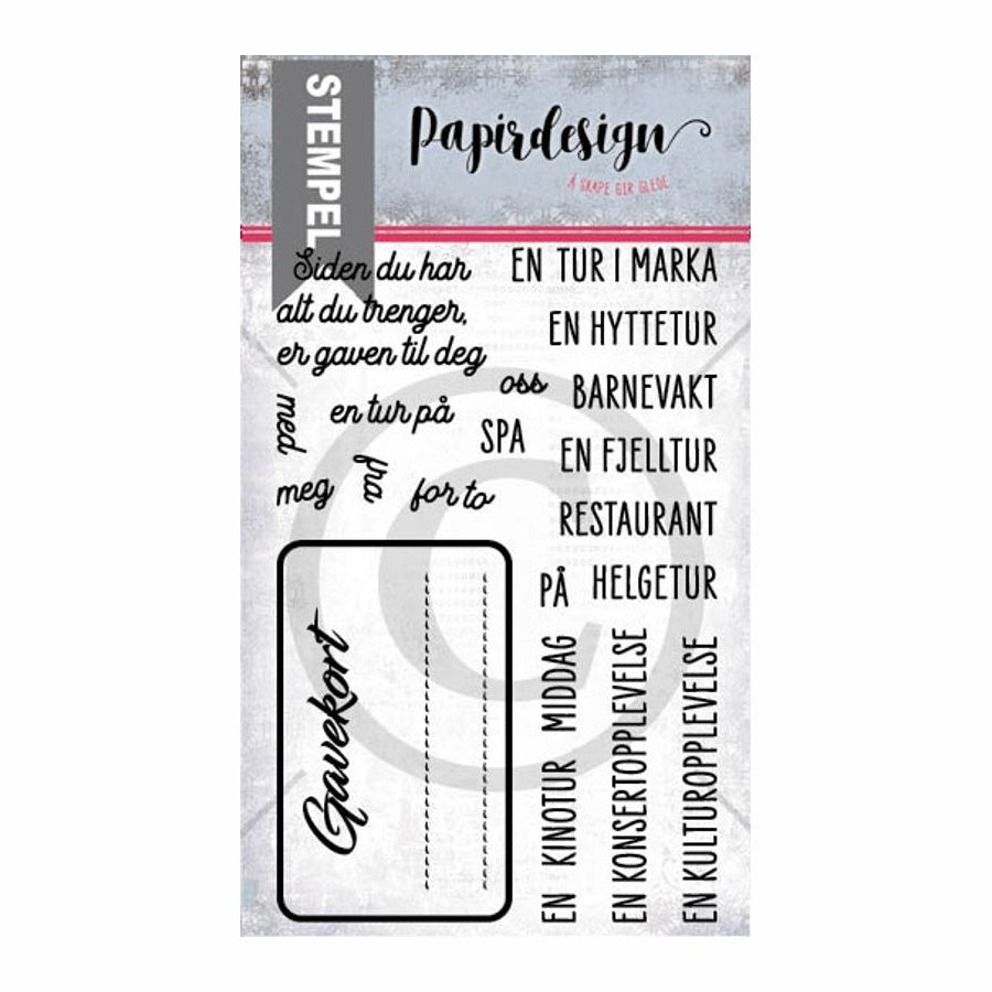 Papirdesign - Clearstamps - Gaven til deg