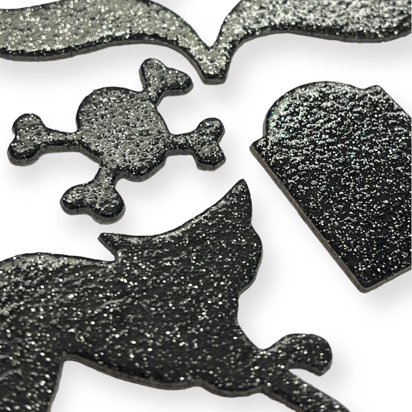 MME - Black Glitter Chipboard Shapes