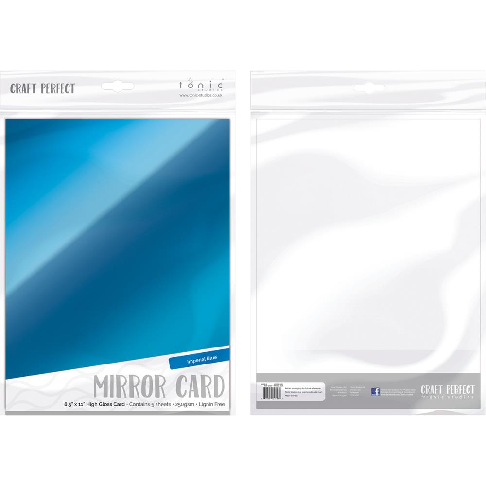 Tonic Studios - Mirror Card - Foil - Impereal Blue -  A4 - 5 pk