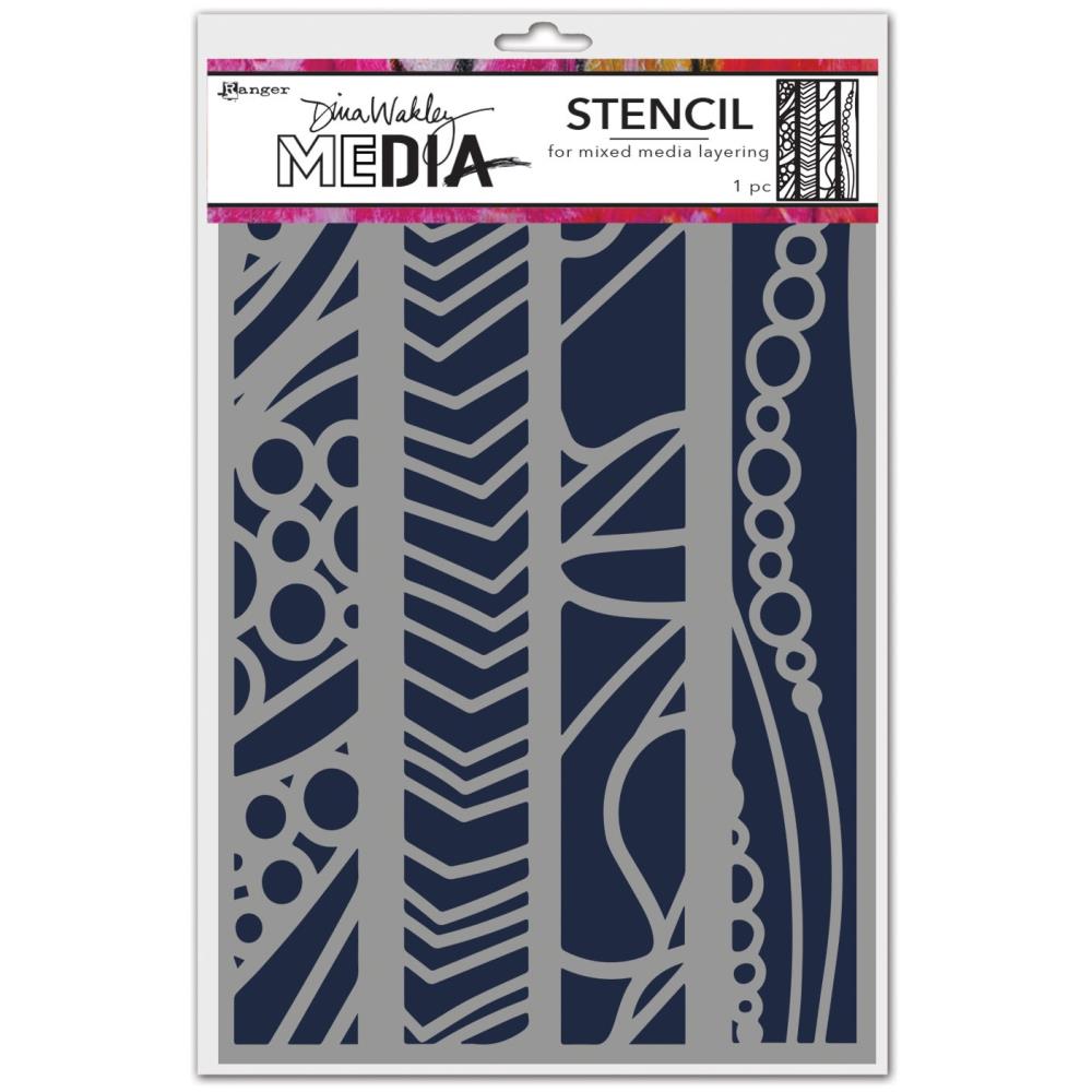 Dina Wakley Media - Stencil - In a line