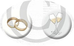 Papirdesign - Buttons - Bryllup
