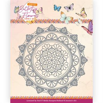 Jeanine Art - Dies - Butterfly Flowers - Mandala Circle