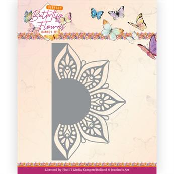 Jeanine Art - Dies - Butterfly Flowers - Large flower edge