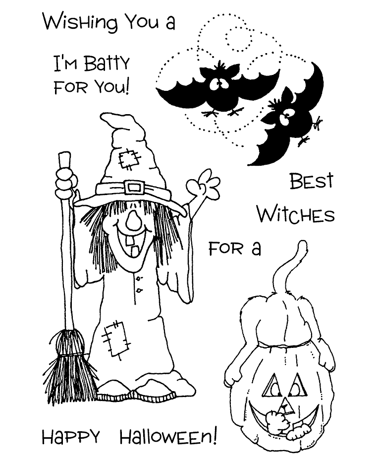 Inky Antics - Clearstamp - Halloween Hilda - Stamp Set