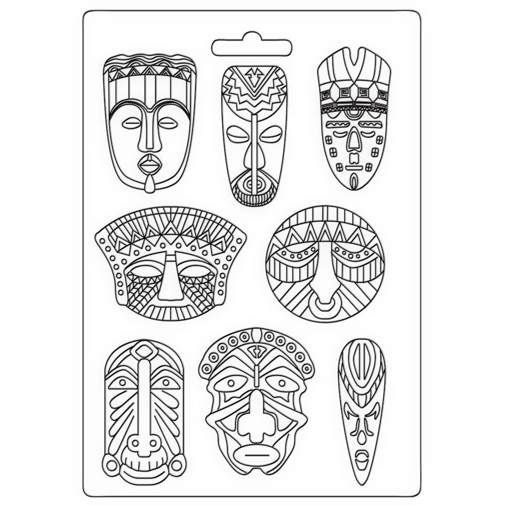 Stamperia - Soft Maxi Mould - Savana - Tribal Masks