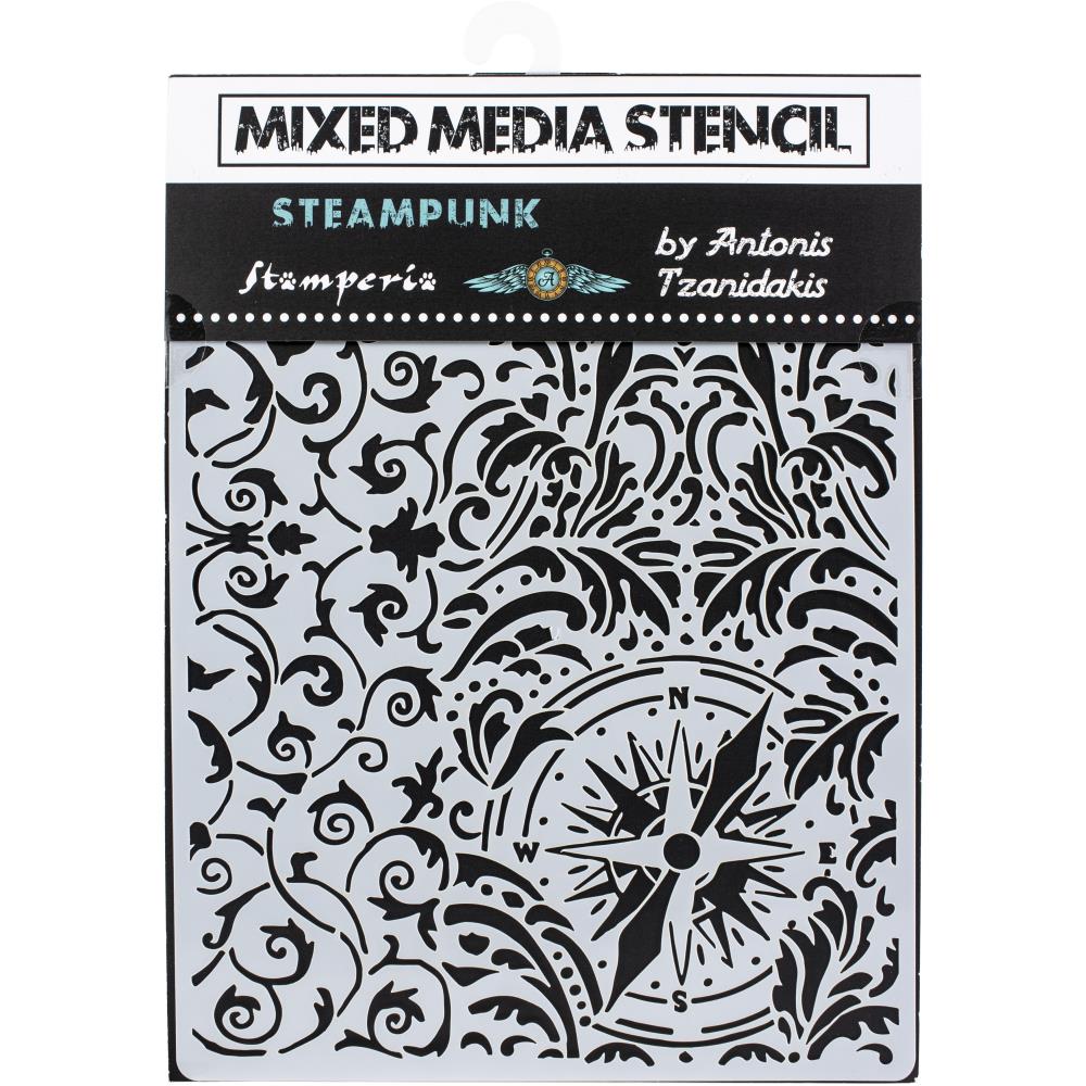 Stamperia - Sir Vagabond - Stencil - Wallpaper & Compass