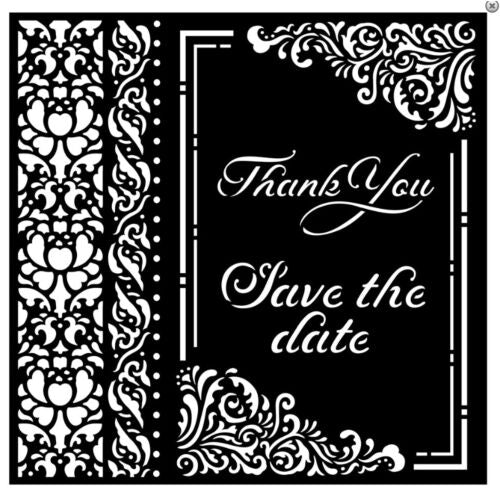 Stamperia - You and me - Stencil - Save the date