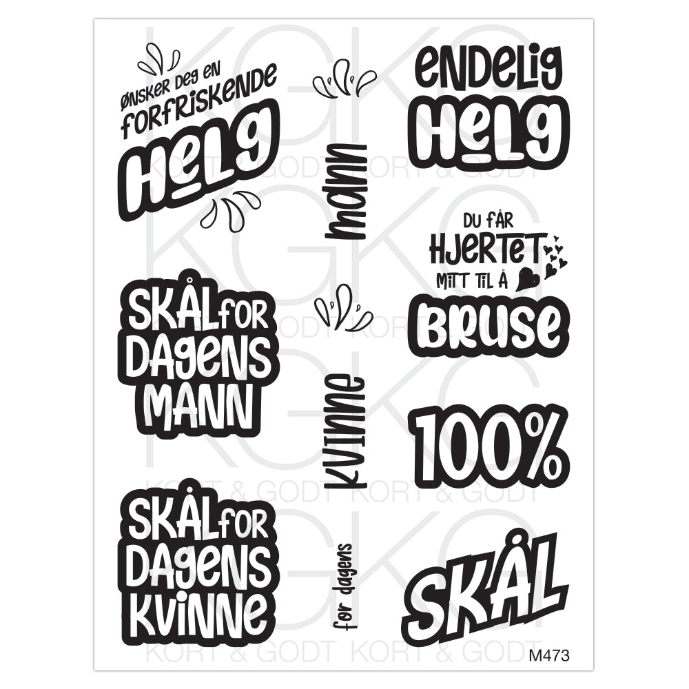 Kort & Godt - Clearstamps Medium plate - M-473