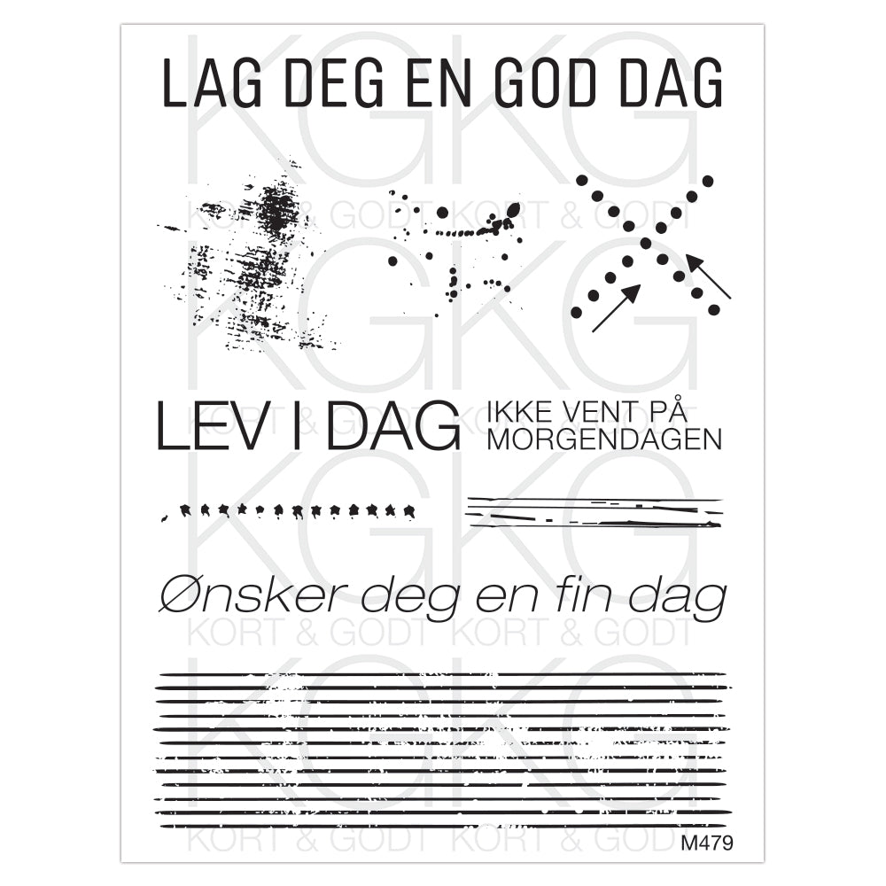 Kort & Godt - Clearstamps Medium plate - M-479