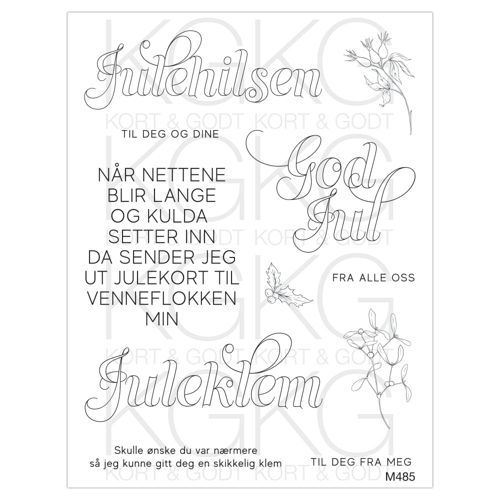 Kort & Godt - Clearstamps Medium plate - M485