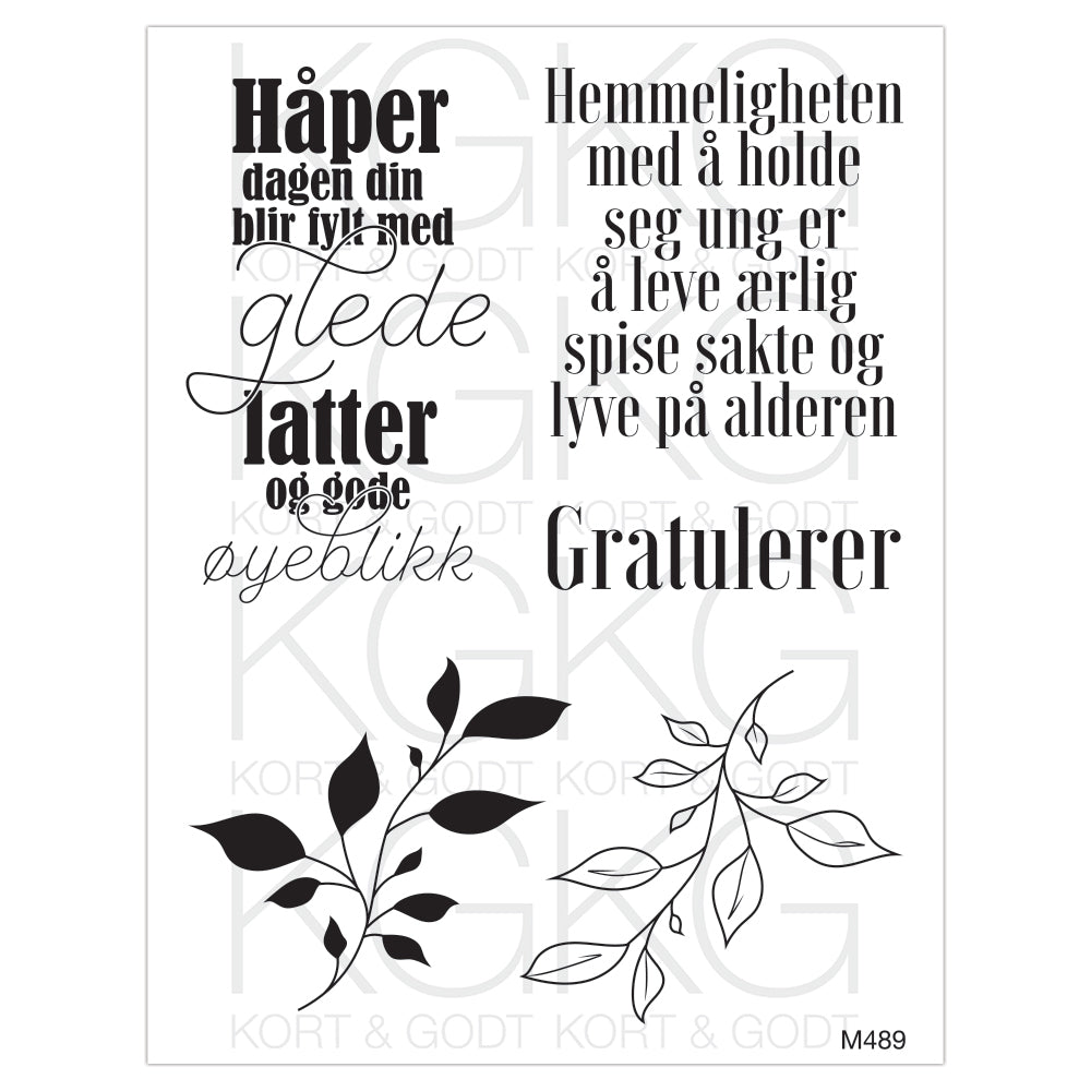 Kort & Godt - Clearstamps Medium plate - M489
