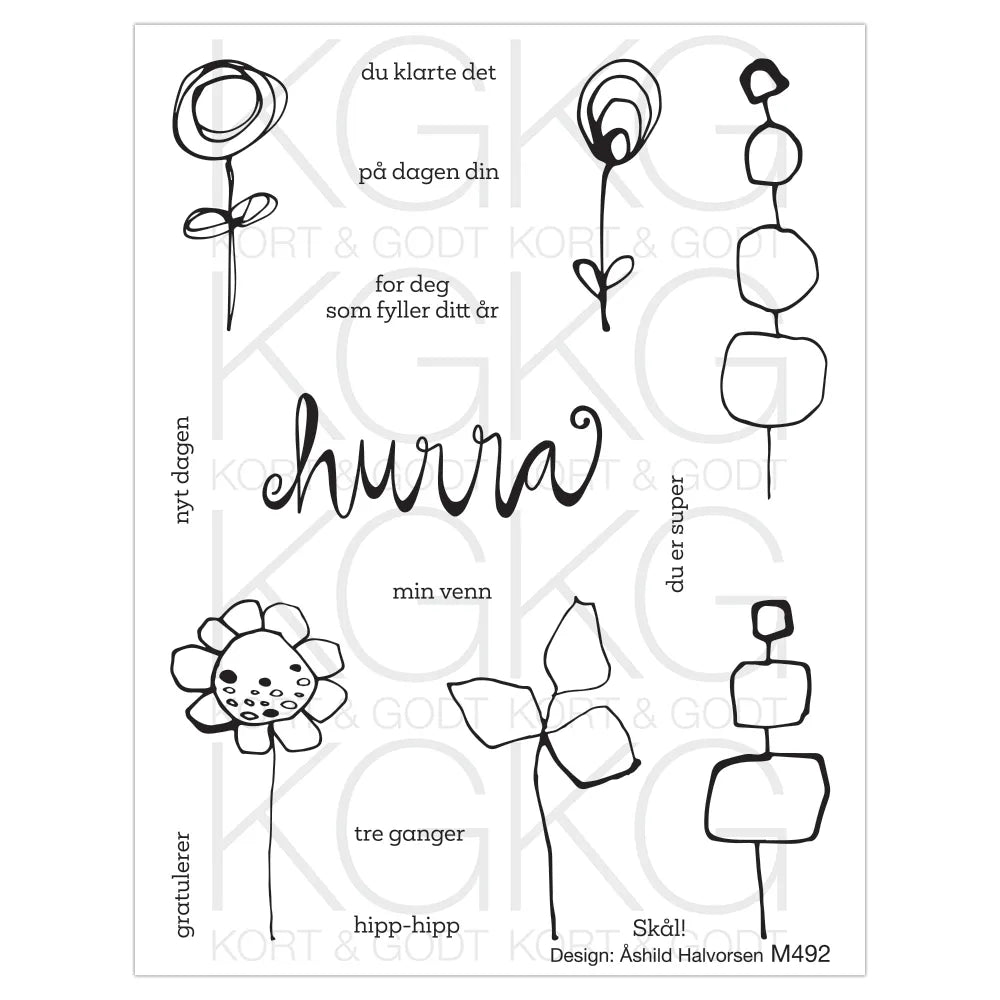 Kort & Godt - Clearstamps Medium plate - M492