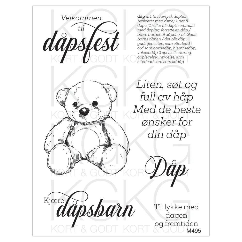 Kort & Godt - Clearstamps Medium plate - M495