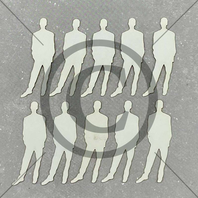 Papirdesign - Diecuts/Utklipp - Mann, krem