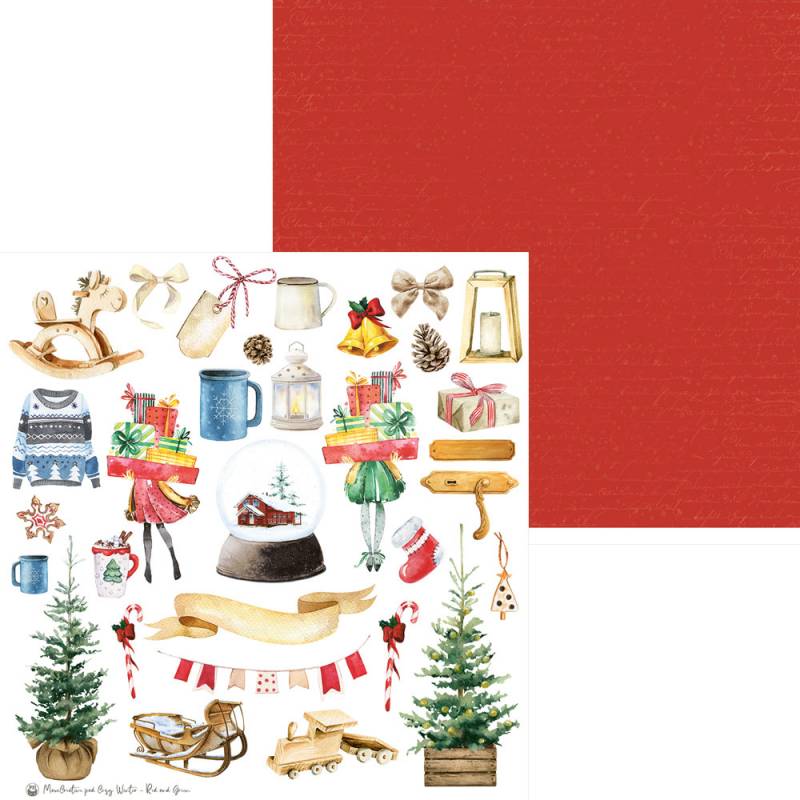 P13 - Maxi Creative Paper Pad - Cosy Winter - Red and Green- 12 x 12"