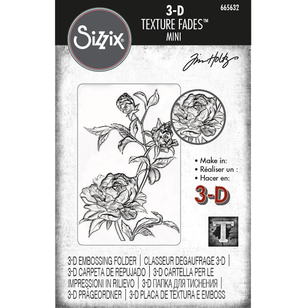 Tim Holtz Alterations - Texture Fades - 3D Embossing Folder - Mini Roses