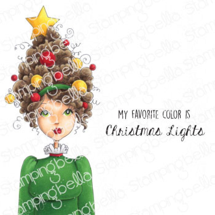 Stamping Bella - Cling Mounted Stamp - Mochi Christmas Tree Girl