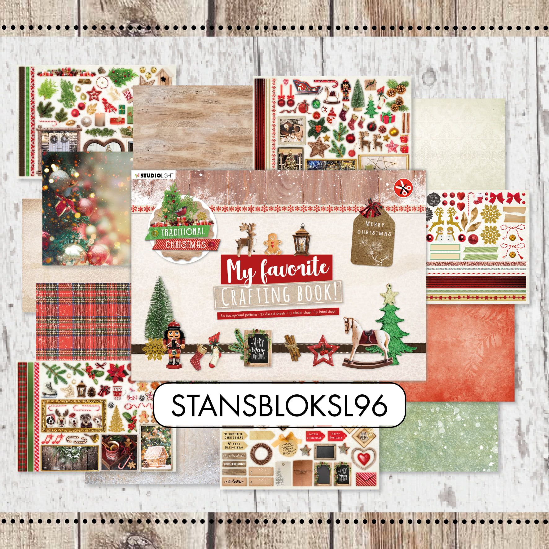 Studiolight - Die Cut Block - Traditional Christmas Elements - A4