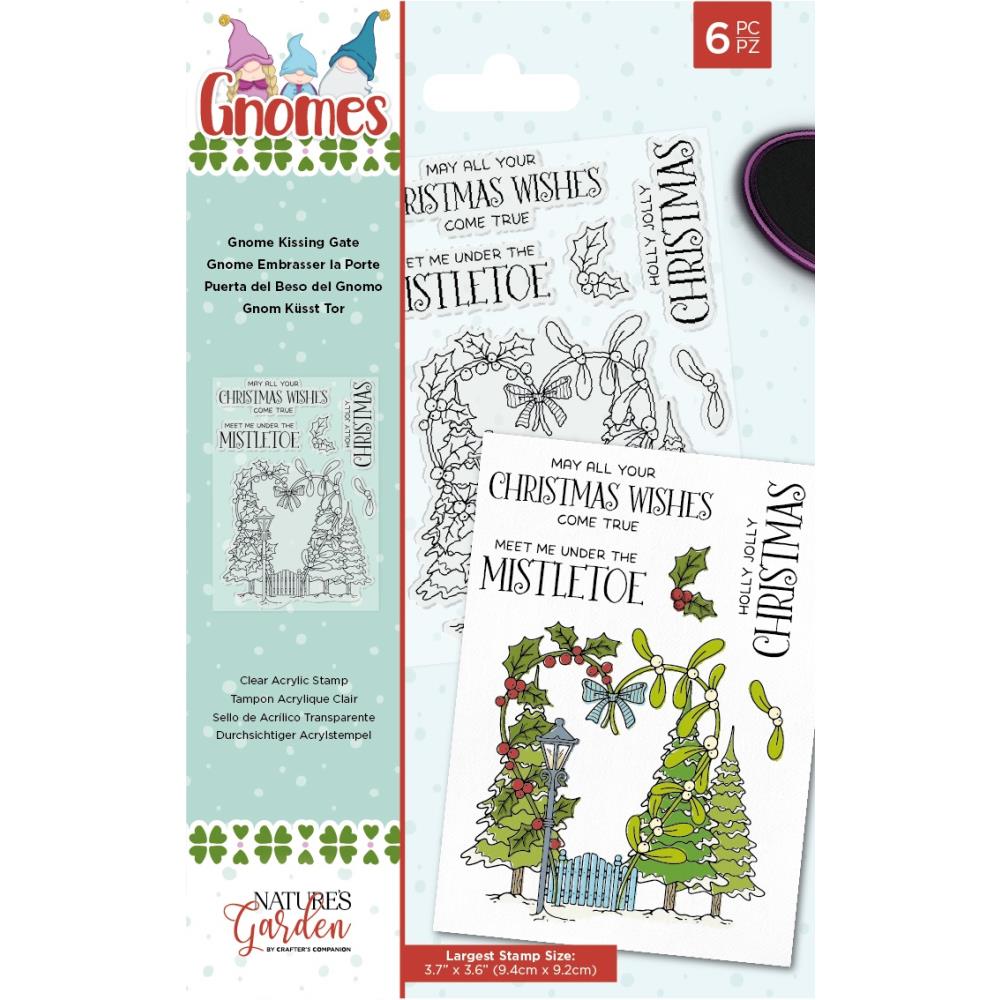 Crafters Companion - Natures Garden - Clear Stamp - Gnome Kissing Gate