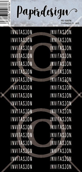 Papirdesign - Ord klistremerker - Invitasjon 4, sort