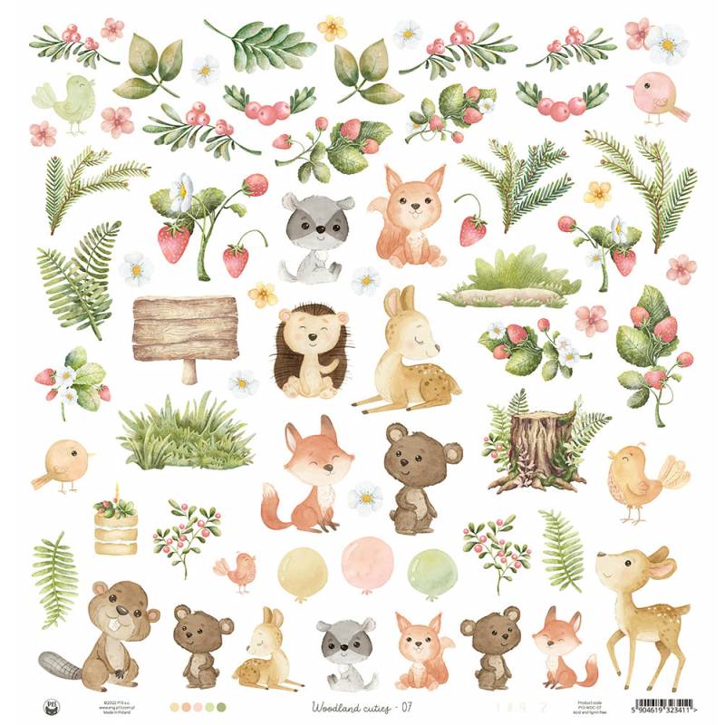 P13 - Woodland cuties -  07 -  12 x 12"